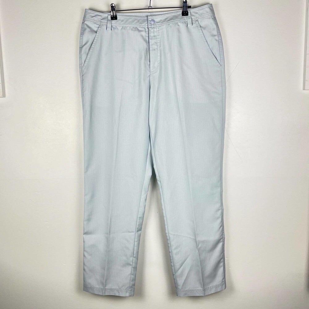 Puma Performance Golf Pants White Gray Herringbone Wicking DryCell Men 36x32